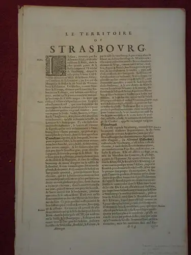 Kupferstich altkoloriert,Landkarte Strasbourg, Straßburg,ca.1640, Janssonius