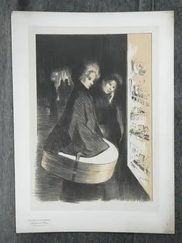 Lithografie, Maitres de l´Affiche, Steinlen, Frauen vor Schaufenster,1870