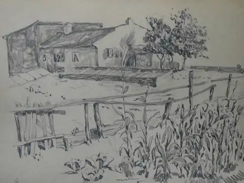 Bleistiftzeichnung,um1900,Auguste Reissmüller 1869-1958,München,Gärtnerei