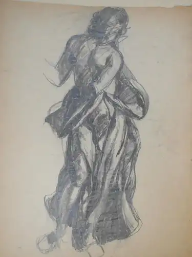 Skizzen auf Papier,Anfang 1900, unbekannter Maler,Torso