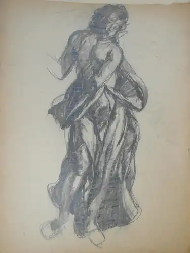 Skizzen auf Papier,Anfang 1900, unbekannter Maler,Torso