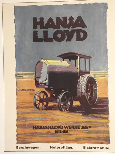 Werbeplakat, Illustrierte Zeitung, Hansa-Lloyd Werke, Bremen, 1918