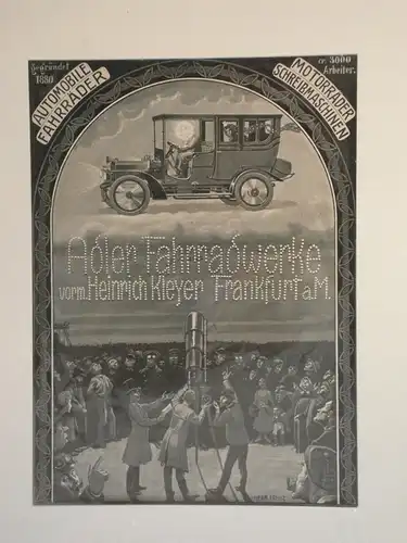 Werbeplakat, Adler Fahrradwerke,vorm. Heinrich Kleyer, Frankfurt