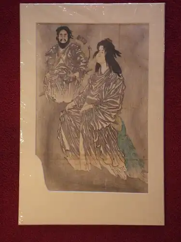 Lithografie, koloriert, China, Geist, verm. 19. Jhdrt.