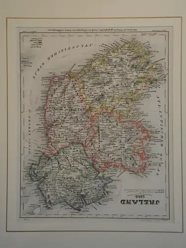 Stahlstich,Landkarte, Irland, Jreland, 1849, Bibliogr. Institut Hildburghausen