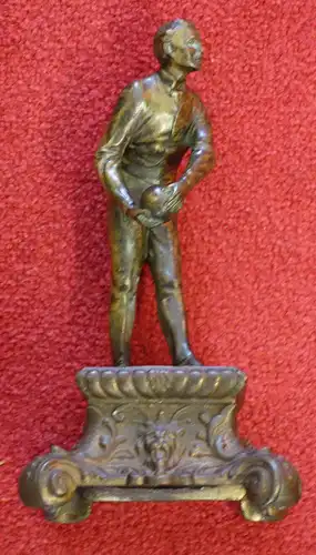 Bronzeskulptur Kegler, dat.1898, Seereiner, Gyusi, Sockel Zinkguß