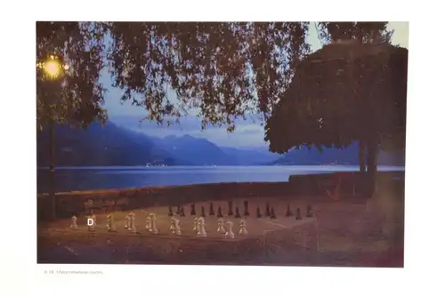 Fotografie,Uferpromenade nachts, Brienz, Schweiz