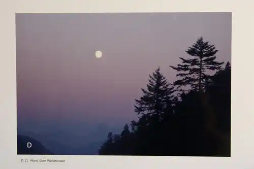 Fotografie, Mond über dem Walchensee, Bayerische Alpen