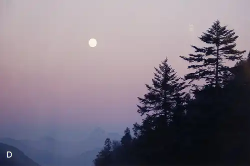 Fotografie, Mond über dem Walchensee, Bayerische Alpen