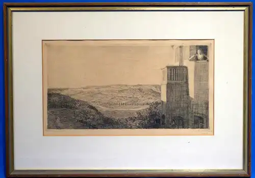 Radierung, Adolf Schinnerer, 1902, Italienische Landschaft in der Toskana