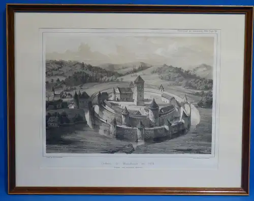 Lithografie, Chateau de Wasselonne 1764, Strassburg,Ch.Kreutzberger, Mitte 19Jh.