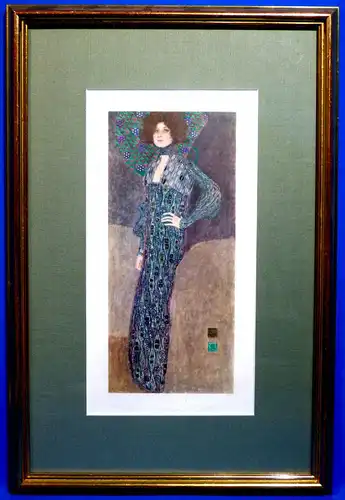 Gustav Klimt, Emilie Flöge, mod.Lithografie, Original wurde 1902 gemalt,