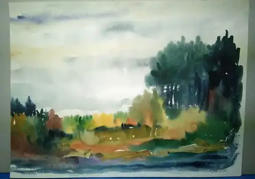 Aquarell,W.Ulrich,sign. und datiert,Waldlandschaft, 1964