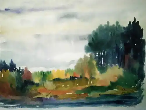 Aquarell,W.Ulrich,sign. und datiert,Waldlandschaft, 1964