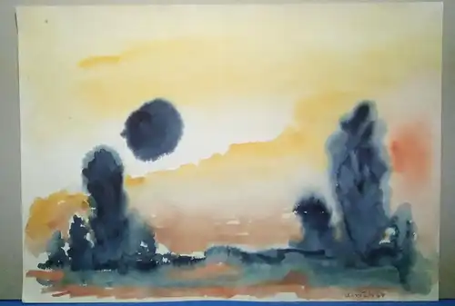 Aquarell,W.Ulrich,sign. und datiert,Wiesenlandschaft, 1967