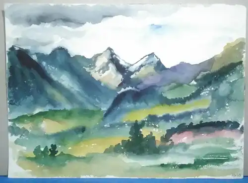 Aquarell,W.Ulrich,1963, Berglandschaft