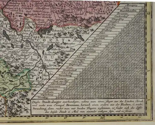 Kupferstich von Seutter,koloriert, Bavaria Superior et Inferior,um 1750