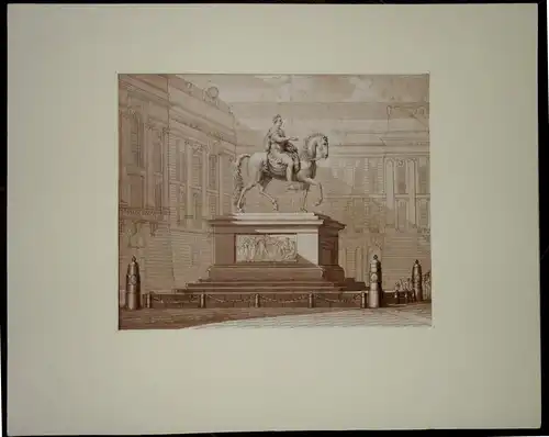 Kupferstich,Sepia,um1806,Reiterstandbild Joseph II,Wien,Hofburg, ähnl.J.Merz