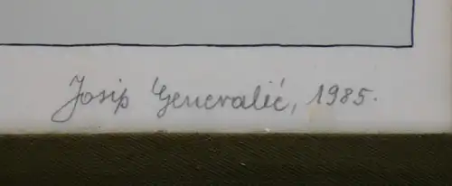 Josip Generalic, Naive Malerei, Druck 55/190, 1985,sign., gerahmt, verglast