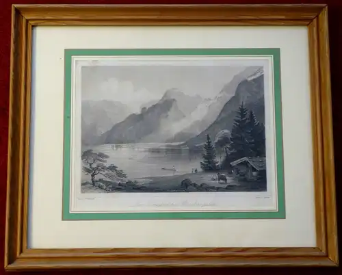 Königssee, Stahlstich, gez. J. Fischbach, gest. C. Huber, Mitte 19 Jh. gerahmt