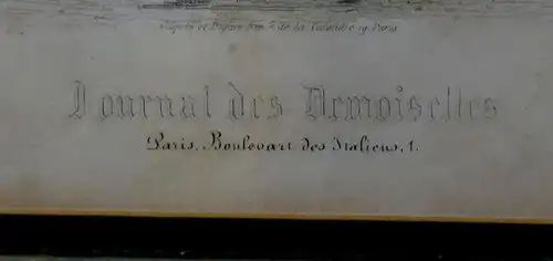 Stahlstiche, 2Stck.koloriert,Damenmode,ca 1870. Journal des Demoiselles, gerahmt