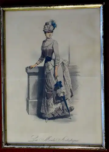 Stahlstich,koloriert, Damenmode, ca 1870.La Mode Artistique