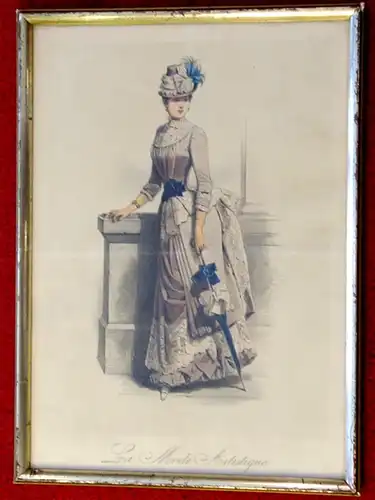 Stahlstich,koloriert, Damenmode, ca 1870.La Mode Artistique
