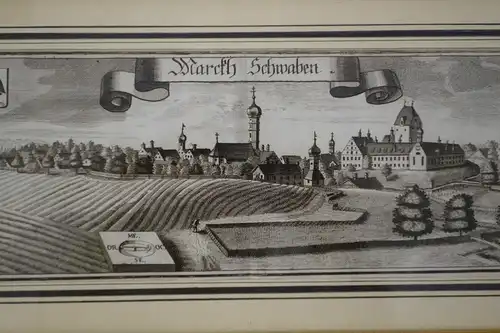 Kupferstich,Michael Wening, Markh Schwaben, (Markt Schwaben), um 1700,gerahmt