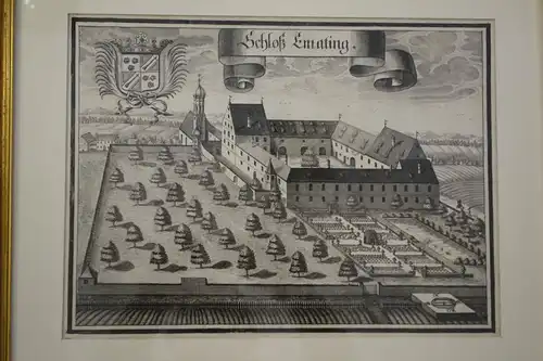 Kupferstich,Michael Wening, Schloß Emating (Egmating), um 1700,gerahmt