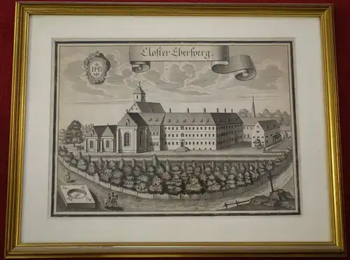 Kupferstich,Michael Wening, Kloster Ebersperg (Ebersberg), um 1700,gerahmt