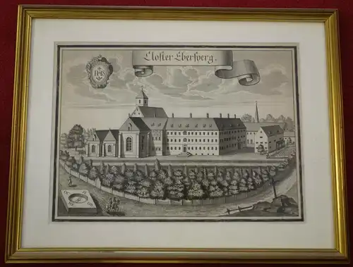 Kupferstich,Michael Wening, Kloster Ebersperg (Ebersberg), um 1700,gerahmt