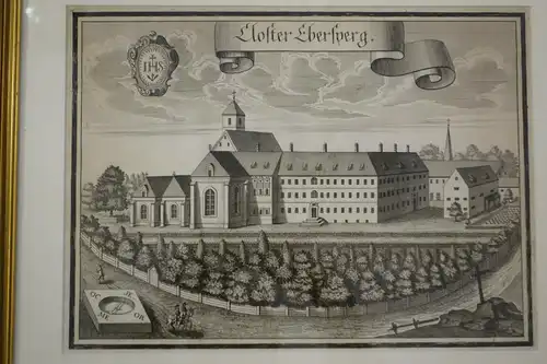 Kupferstich,Michael Wening, Kloster Ebersperg (Ebersberg), um 1700,gerahmt