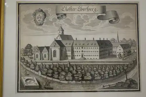 Kupferstich,Michael Wening, Kloster Ebersperg (Ebersberg), um 1700,gerahmt