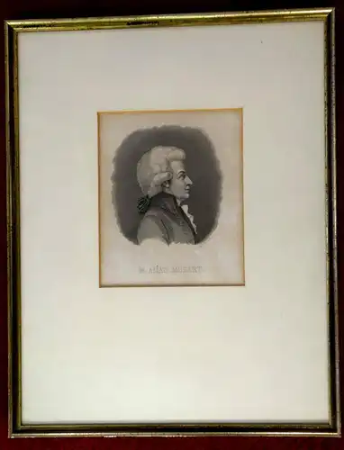 Stahlstich Wolfg. Amadeus Mozart, von Friedrich Knolle, ca. 1850