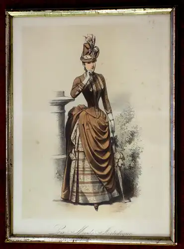 Stahlstich,koloriert,Damenmode,ca 1870.La Mode Artistique