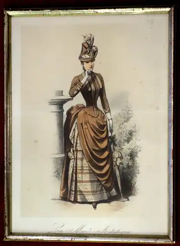 Stahlstich,koloriert,Damenmode,ca 1870.La Mode Artistique