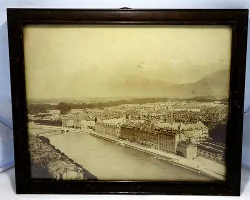 Fotografie,Grenoble,um 1880, Hotel de Ville,Kirche ,mit Rahmen