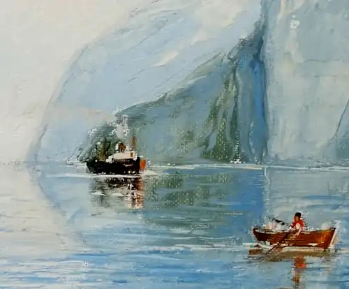 Ölbild,Heinz Mindermann,Fjord,Hardanger,Norwegen,mit Rahmen