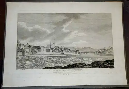 Kupferstich,Ire VUE DE LA VILLE DE SCHAFHAUSEN,1780/86,Nee u.Masquelier,Perignon