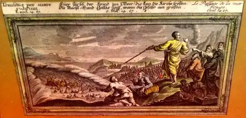 Grafik,Kupferstich,die Durchquerung des roten Meeres,um 1800