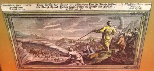 Grafik,Kupferstich,die Durchquerung des roten Meeres,um 1800