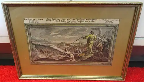 Grafik,Kupferstich,die Durchquerung des roten Meeres,um 1800
