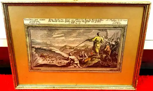 Grafik,Kupferstich,die Durchquerung des roten Meeres,um 1800