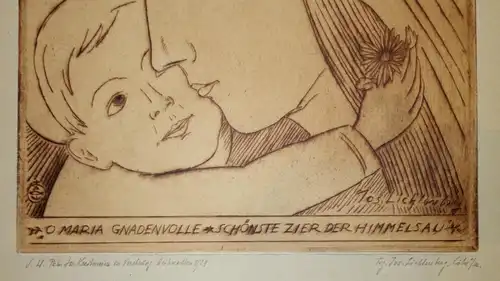 Grafik,Franz Joseph Lichtenberg,Maria Gnadenvolle,Radierung,1924