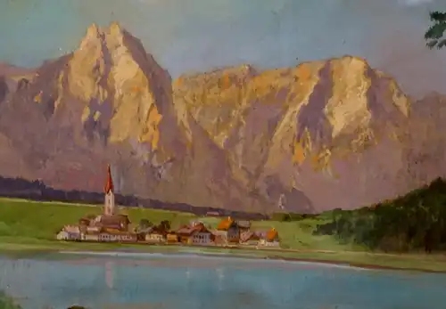 Tempera/Aquarell,Waxenstein,Wettersteingebirge,Partenkirchen,von Ernst Zsaludt