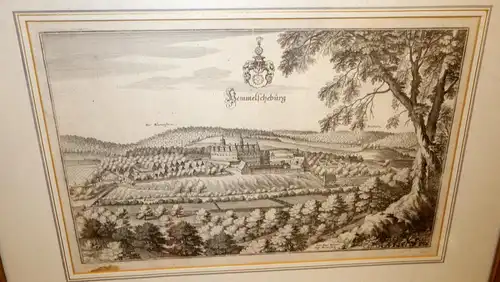 Kupferstich,Matthaeus Merian,Schloss Hämelschenburg,Emmerthal,1654,Weserbergland