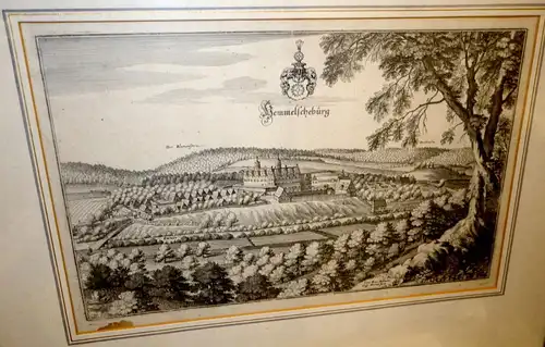 Kupferstich,Matthaeus Merian,Schloss Hämelschenburg,Emmerthal,1654,Weserbergland