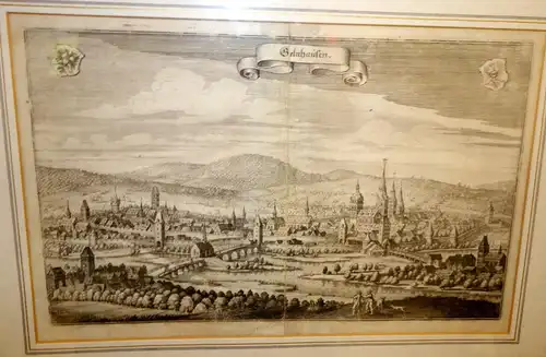 Gelnhaufen,Kupferstich,1640,Merian,Barbarossastadt, Büdinger Wald