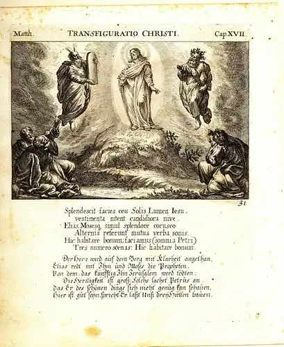 Kupferstich,Transfiguration(Verklärung) Christi am Berg Tabor,17.Jhdt
