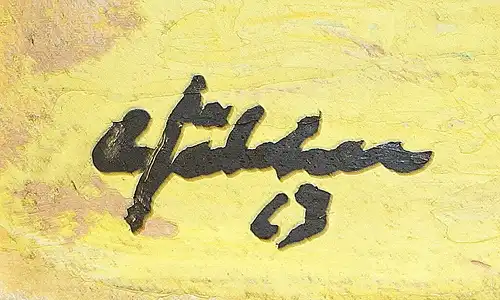 Ölbild,junge Männer am Hafen,Öl auf Leinwand,signiert,1963